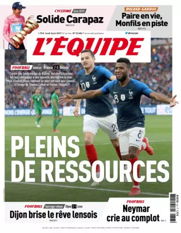 L’équipe du Lundi 3 Juin 2019 [Journaux]