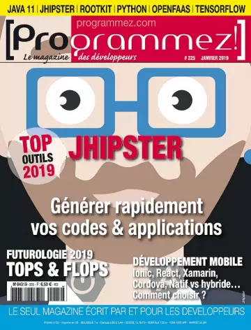 Programmez N°225 – Janvier 2019 [Magazines]