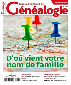 La Revue Française De Généalogie N°252-Février-Mars 2021  [Magazines]