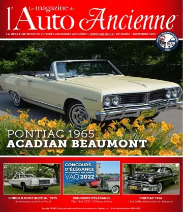 Le Magazine De L’Auto Ancienne – Novembre 2022 [Magazines]