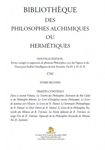 Bibliothèque des philosophes, alchimiques, ou hermétiques T02 [Livres]