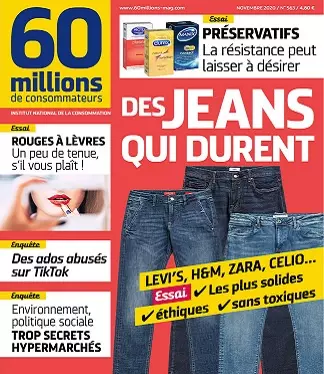 60 Millions De Consommateurs N°563 – Novembre 2020 [Magazines]