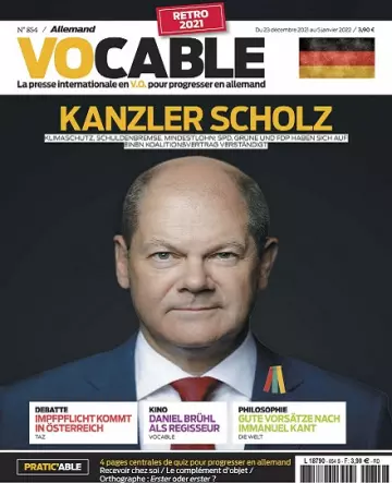 Vocable Allemand N°854 Du 23 Décembre 2021 [Magazines]