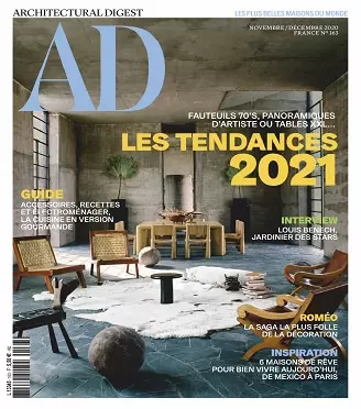 AD Architectural Digest N°163 – Novembre-Décembre 2020 [Magazines]