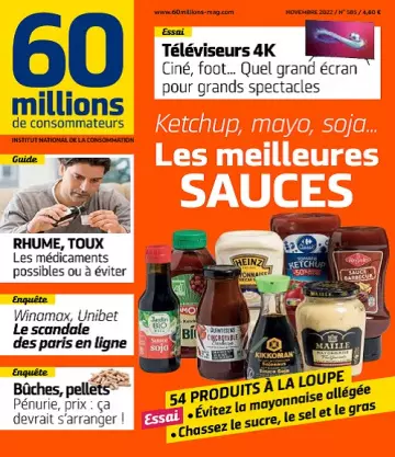 60 Millions De Consommateurs N°585 – Novembre 2022 [Magazines]