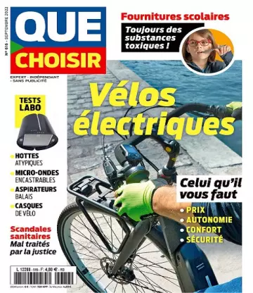 Que Choisir N°616 – Septembre 2022 [Magazines]